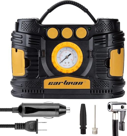 Cartman Portable Air Compressor Pump 12V DC 110V AC Tire Inflator for Cars