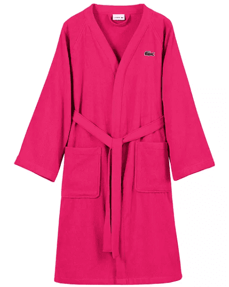Lacoste Home Logo Patch 100% Cotton Pique Bath Robe