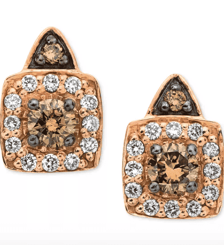 Le Vian Chocolatier® Chocolate Diamond® & Vanilla Diamond® Halo Stud Earrings (1/3 ct. t.w.) in 14k Rose Gold