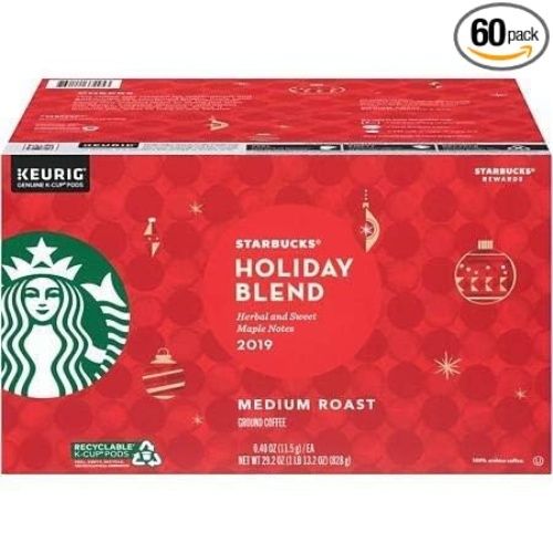Starbucks Holiday Blend Coffee K-Cups, Medium Roast, 60 Count