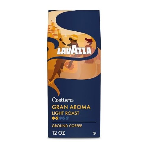 Lavazza Costiera Gran Aroma Ground Coffee, Light Roast, 12 oz Bag, Pack of 1, Package May Vary