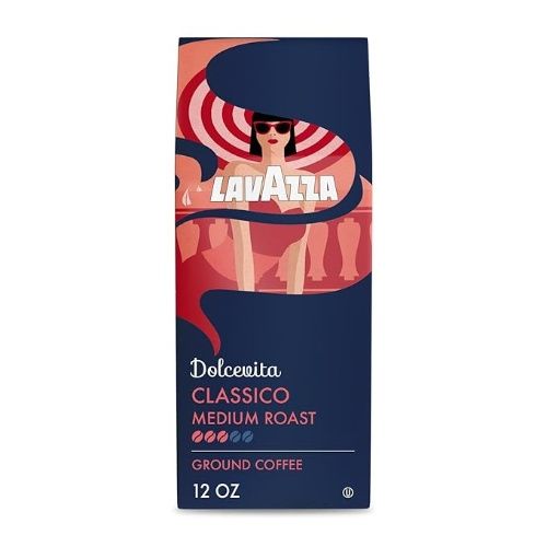 Lavazza Dolcevita Classico Ground Coffee, Medium Roast, 12 oz Bag, Pack of 1, Package May Vary