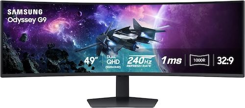 Samsung 49-Inch Odyssey G9 DQHD Curved Gaming Monitor 240Hz 2024