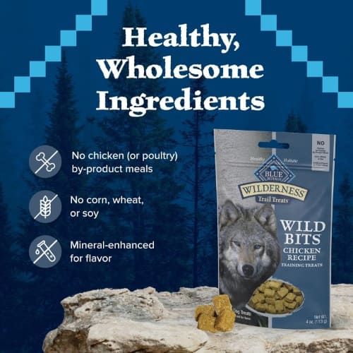 Blue Buffalo Wilderness Wild Bits Training Treats for Dogs, Grain-Free, Chicken Recipe, 4 oz Bag