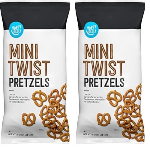 Happy Belly Mini Twist Pretzels, Low Fat, 16 oz, Bag