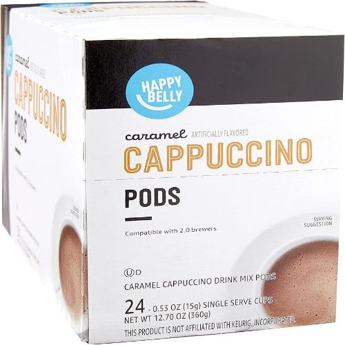 Happy Belly Caramel Artificially Flavored Cappuccino Pods Compatible With 2.0 Brewers, 12.70 oz, Pack of 1