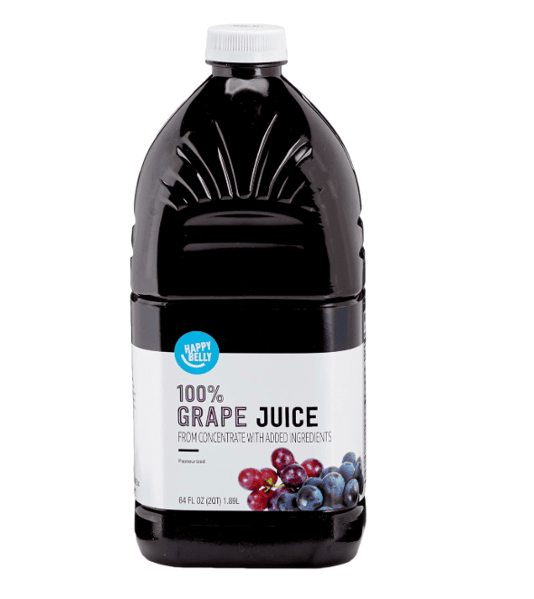Happy Belly 100% Grape Juice, From Concentrate with Added Ingredients, Bottle, 64 fl oz, Pack of 1