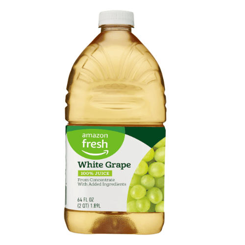 Amazon Fresh White Grape 100% Juice, From Concentrate with Added Ingredients, 64 fl oz, Bottle