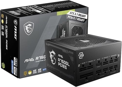 MSI MAG A750GL PCIE 5.1 & ATX 3.1 Gaming Power Supply