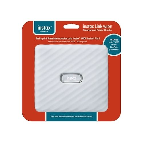 Fujifilm Instax Link Wide Wireless Smartphone Printer Bundle with Film