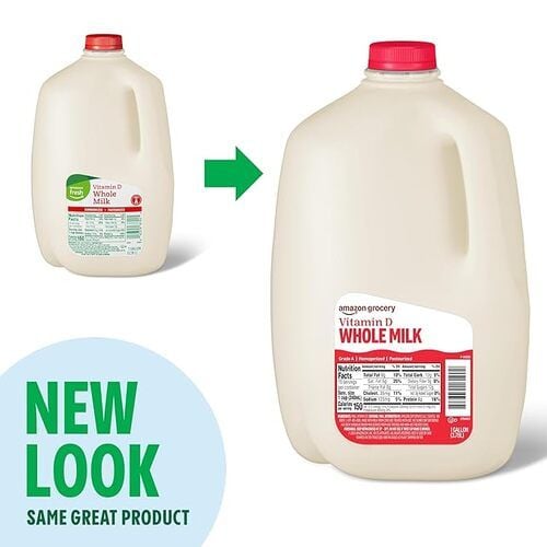 Amazon Grocery Vitamin D Whole Milk, 1 Gallon(3.78L)