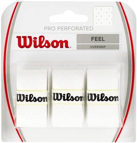 WILSON Perforated Pro Tennis Racquets Over Grip White
