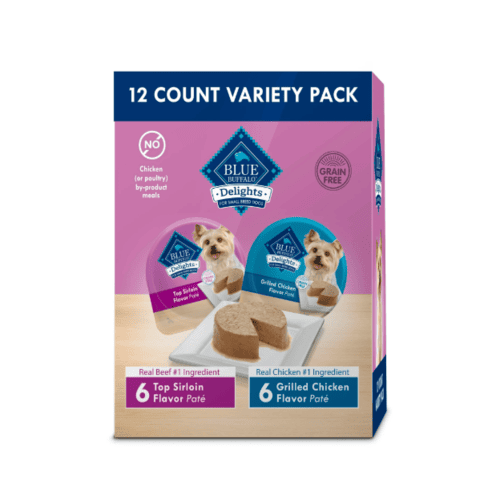 Blue Buffalo Delights for Small Breed Dogs, Natural Wet Dog Food Variety Pack, 3.5 oz