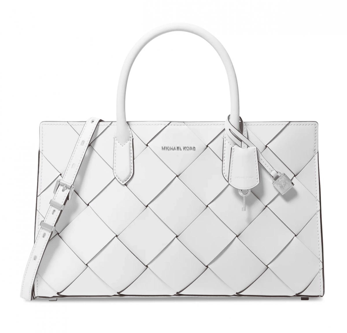 MICHAEL Michael Kors Scarlett Medium Woven Leather East West Satchel