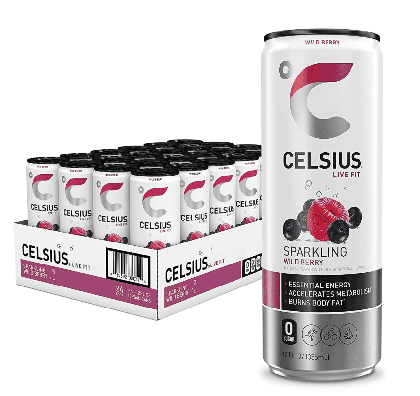 CELSIUS Sparkling Wild Berry, Functional Energy Drink, 12 fl oz, Pack of 24