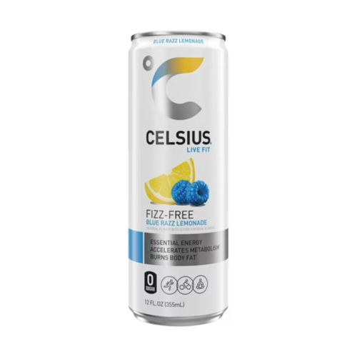 CELSIUS Functional Energy Drink, Fizz Free Blue Razz Lemonade, 12 fl oz, Single Can
