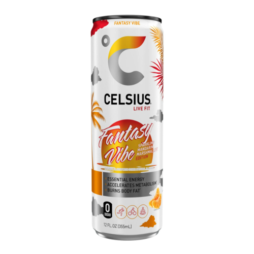 CELSIUS Fantasy Vibe, Sparkling Mandarin Marshmallow Edition, Functional Energy Drink, 12 fl oz, Single Can