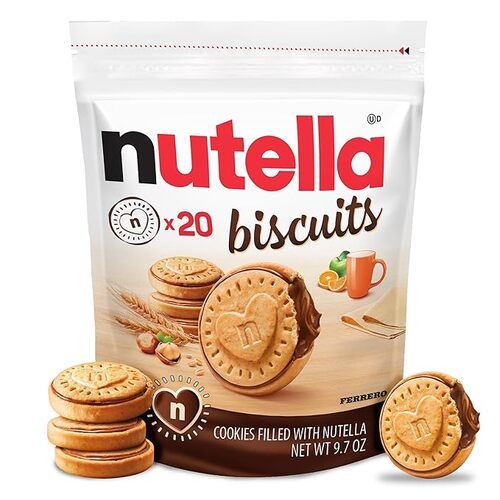 Nutella Biscuits, Cookies Filled with Nutella, Hazelnut Spread with Cocoa, Kids Snacks, 20 Count, 9.7 oz
