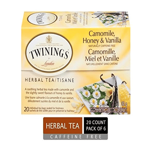 Twining Herbal Tea/Tisane, Camomile Honey & Vanilla, Naturally Caffeine Free, 20 Tea Bags, Pack of 6