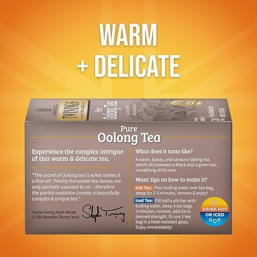 Twinings Pure Oolong Tea, Uniquely Blended for a Warm & Savoury Tea, 20 Tea Bags, 1.41 oz