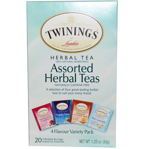 Twinings Assorted Herbal Teas, 4 Flavour Variety Pack, 20 Count, 1.23 oz