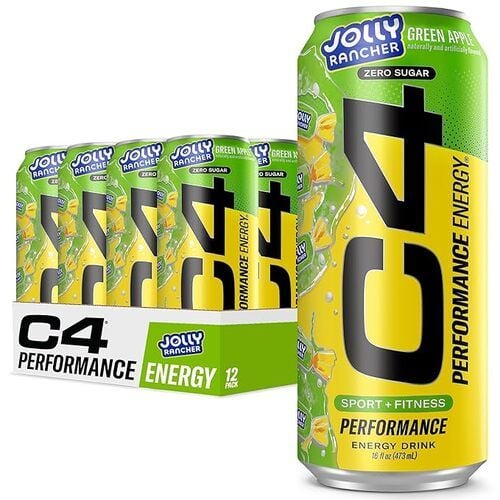 JOLLY RANCHER Watermelon Zero Sugar C4 Performance Energy Drink, 16 fl oz, 12 Pack