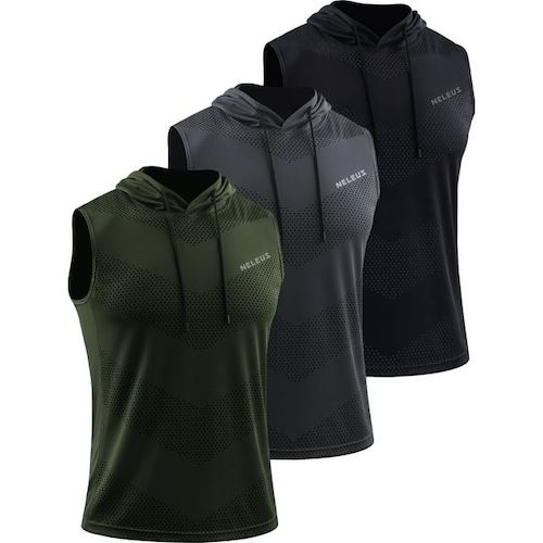 NELEUS Men's Workout Tank Tops with Hoodie Sleeveless