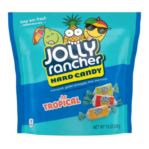 Jolly Rancher Hard Candy, Assorted Tropical Fruit Flavored, 13 oz, Bag