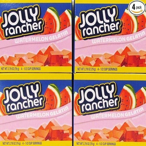 Jolly Rancher Watermelon Gelatin Jello, Artificially Flavored, 4 Packs, 2.79 oz