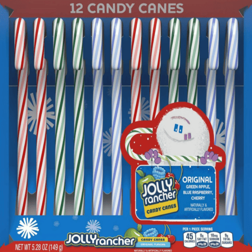 Jolly Rancher 12 Candy Canes, Assorted, Original Flavors