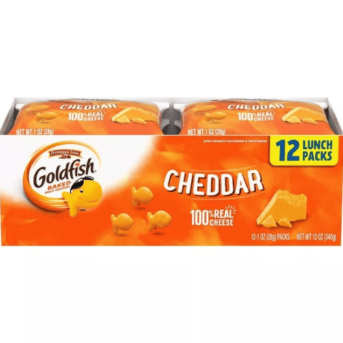 Goldfish Baked Snack Crackers, Cheddar 100% Real Cheese, 12 Lunch Packs, 12 oz