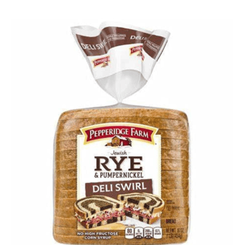 Pepperidge Farm Bread, Jewish Rye Pumpernickel Deli Swirl, No High Fructose Corn Syrup, 1 Pound, Pack of 2