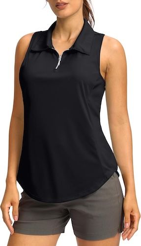 SANTINY Women's Golf Shirts Tank Tops Sleeveless Tennis Polo