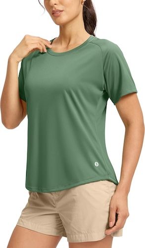 SANTINY Women's Short Sleeve Sun Protection Moisture Wicking T-Shirts