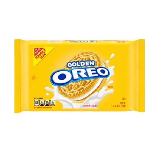 Oreo Golden Sandwich Cookies, Family Size, 18.12 oz