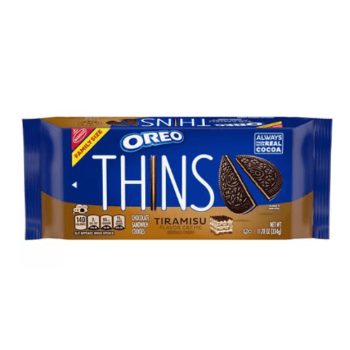 Oreo Thins Tiramisu Flavor Creme Chocolate Sandwich Cookies, 11.78 oz
