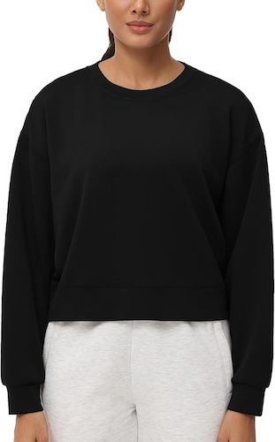 THE GYM PEOPLE Women's Crewneck Cropped Pullover