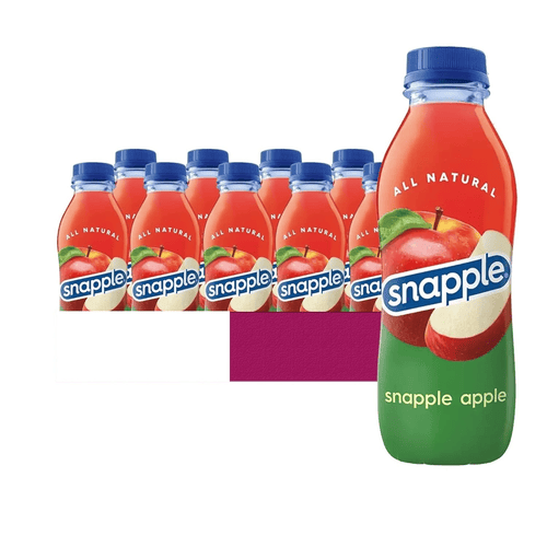 Snapple All Natural Fruit Juice Drink, Snapple Apple, Plastic Bottles, 16 oz, Pack of 12