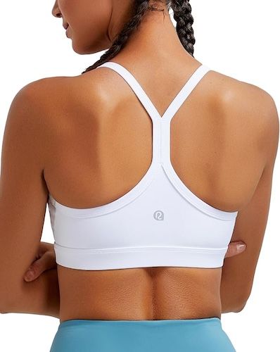 RUNNING GIRL Sports Bra for Women Ruched V Neck