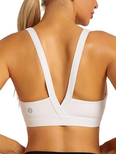 RUNNING GIRL Sports Bras for Women with Sewn in Pads Strappy Workout Yoga Bra
