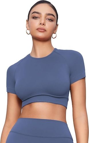 YEOREO SoftHue Womens Short Sleeve Crop Tops