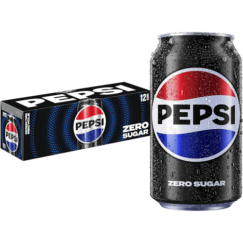 Pepsi Cola Soda, Zero Sugar, 12 oz, 12 Cans