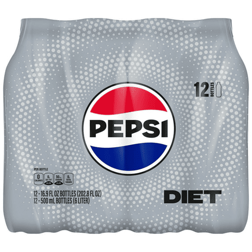 Pepsi Diet Soda, 16.9 oz, 12 Bottles