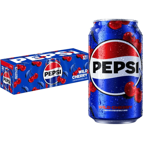 Pepsi Wild Cherry Soda Pop, Cans, 12 oz, Pack of 12