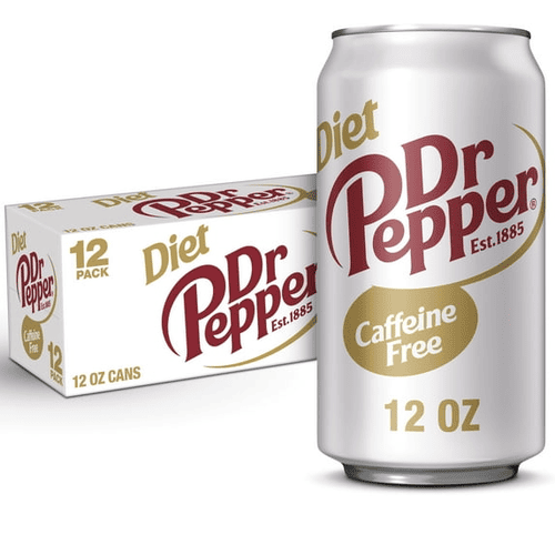 Dr Pepper Diet Soda Pop, Caffeine Free, Cans, 12 fl oz, Pack of 12