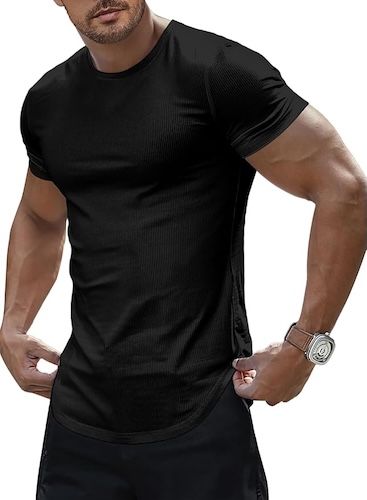 JMIERR Men's Slim Crewneck Workout Basic T-shirt