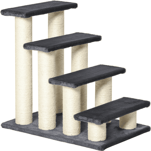 PawHut Sisal Cat Tree with Stairway, 24-in, Gray