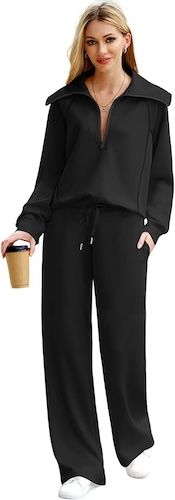 XIEERDUO Lounge Sets For Women 2025 Half Zip Sweatshirt