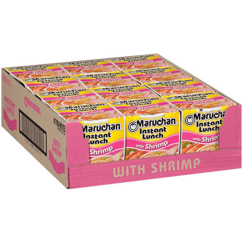 Maruchan Instant Lunch with Shrimp, Ramen Noodle Soup, Microwaveable Meal, 2.25 oz, 12 Count