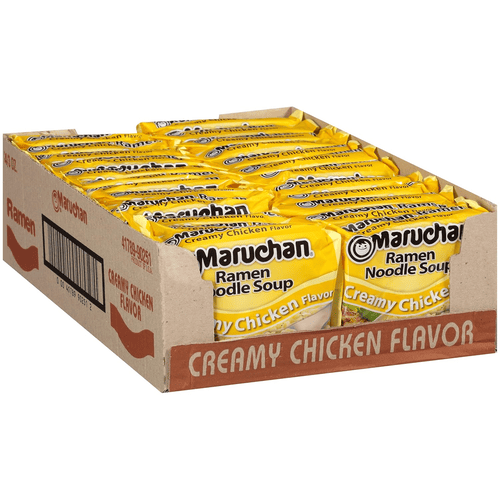 Maruchan Instant Ramen Noodle Soup, Creamy Chicken Flavor, Ready to Eat Meals, 3 oz, 24 Count